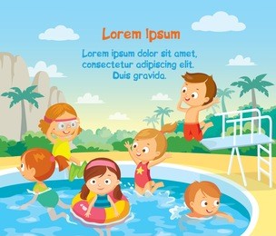 children swimming in aqua parq