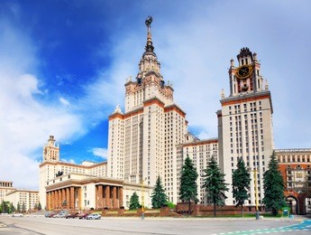 lomonosov moscow state university, main building, main entrance.