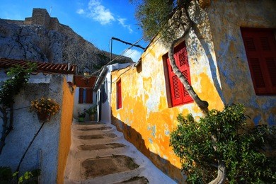 anafiotika  is a scenic tiny neighborhood of athens, part of the old historical neighborhood called plaka. it lies in northerneast side of the acropolis hill.