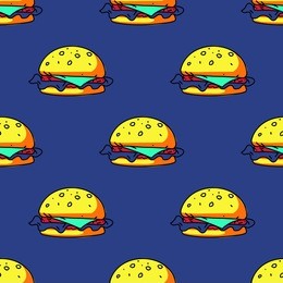 big burger seamless pattern. original design for print or digital media.