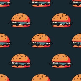 big burger seamless pattern. original design for print or digital media.
