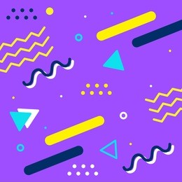 memphis style banner template. 80-90s trendy fashion background with geometric shapes. vector illustration. poster, invitation, greeting card, cover design.