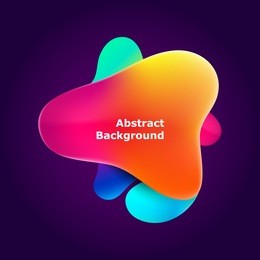 plastic colorful shapes. fluid multicolor banner. abstract gradient shapes on dark background