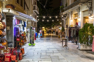 evening market at plaka, athens