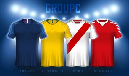 mockup of group c football jersey.