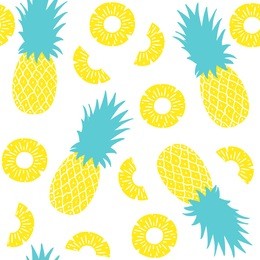 pineapple seamless pattern. vector illustration.