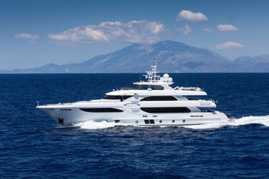 large private motor yacht at sea