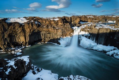 aldeyjarfoss waterfall in north-iceland