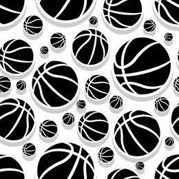 seamless pattern with basketball ball. vector illustration. ideal for wallpaper, cover, wrapper, packaging, fabric design and any kind of decoration.