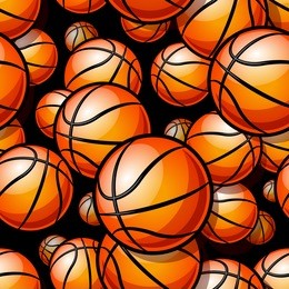 seamless pattern with basketball ball. vector illustration. ideal for wallpaper, cover, wrapper, packaging, fabric design and any kind of decoration.