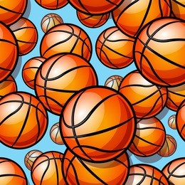 seamless pattern with basketball ball. vector illustration. ideal for wallpaper, cover, wrapper, packaging, fabric, textile design and any kind of decoration.