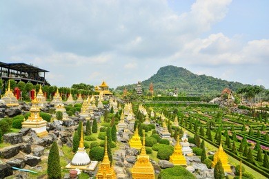 pattaya,thailand-buddhist sculpture in in the park of nong nooch