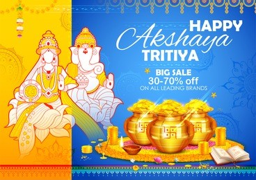 illustration of background for happy akshay tritiya religious festival of india celebration