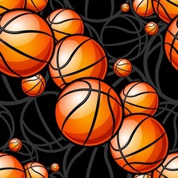 seamless pattern with basketball ball. vector illustration. ideal for wallpaper, cover, wrapper, packaging, fabric, textile design and any kind of decoration.