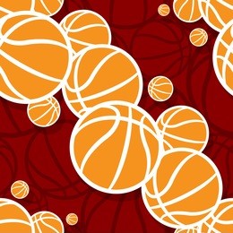 seamless pattern with basketball ball. vector illustration. ideal for wallpaper, cover, wrapper, packaging, fabric, textile design and any kind of decoration.