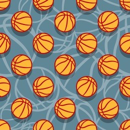 seamless pattern with basketball ball. vector illustration. ideal for wallpaper, cover, wrapper, packaging, fabric, textile design and any kind of decoration.
