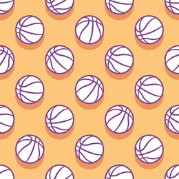 seamless pattern with basketball ball. vector illustration. ideal for wallpaper, cover, wrapper, packaging, fabric, textile design and any kind of decoration.