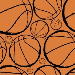 basketball seamless pattern - vector illustration