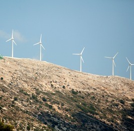 windmill in the mountains on the island of kefalonia, greece