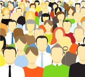 the crowd of abstract people. vector illustration
