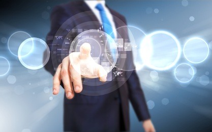 business person working with modern virtual technology