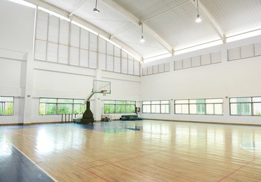 basketball court,  school gym indoor.