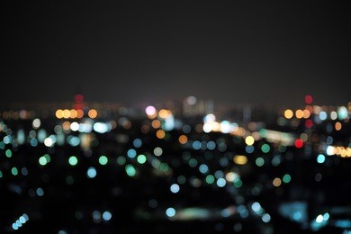 abstract bluured bokeh of the city light. defocused picture of cityscape at night