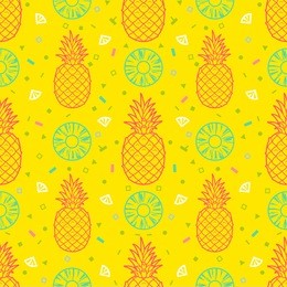 pineapple fruits seamless pattern background vector format
