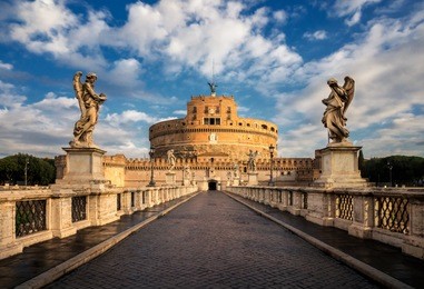 castel sant angelo or mausoleum of hadrian in rome italy, built in ancient rome, it is now the famous tourist attraction of italy. castel sant angelo was once the tallest building of rome.