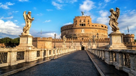 castel sant angelo or mausoleum of hadrian in rome italy, built in ancient rome, it is now the famous tourist attraction of italy. castel sant angelo was once the tallest building of rome.
