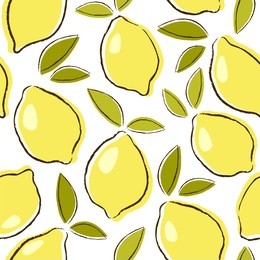 seamless vector pattern with juicy lemons.