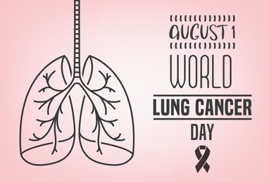 world lung cancer day. landscape poster concept. beautiful vector illustration with lungs icon. editable image in light pink and grey colors