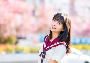 girl student in school uniform japanese style