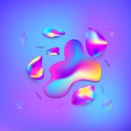 abstract liquid shapes. template for background. holographic elements. vector illustration.