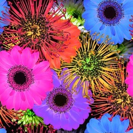 digital bright floral repeat pattern