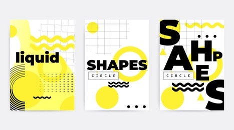 universal trend poster juxtaposed with bright bold geometricyellow elements composition. background in restrained sustained tempered style. magazine, leaflet, billboard, sale