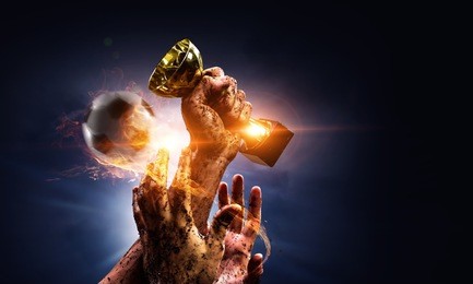 fighting for victory. mixed media