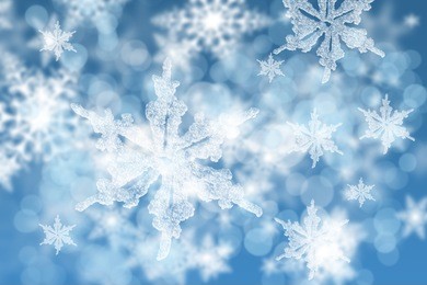 blue abstract snowflakes background