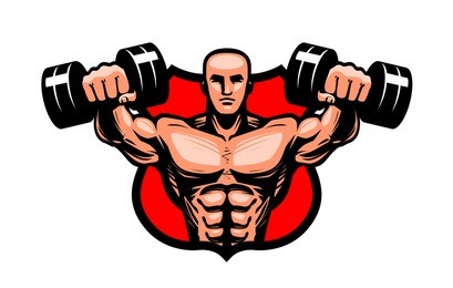 gym, bodybuilding, sport logo or label.