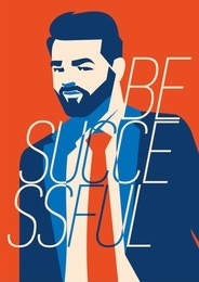 hipster beard businessman vector illustration. successful businessman.