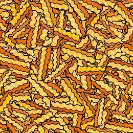 seamless of french fries corrugated potato chips.wave chip. snack pattern.. fried potatoes. corrugated golden chips.fast food design. realistic hand drawn illustration. savoyar doodle style.