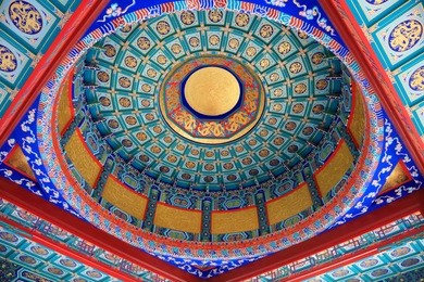 traditional architectural structure of chinese pavilion