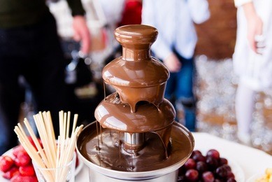 vibrant picture of chocolate fountain fontain on childen kids
