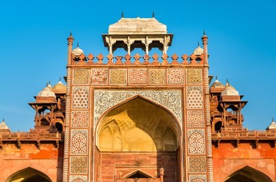 tomb of akbar the great at sikandra fort in agra - uttar pradesh, india