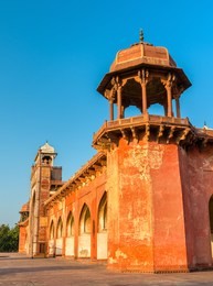 tomb of akbar the great at sikandra fort in agra - uttar pradesh, india
