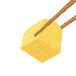 chopsticks and egg fold vector. free space for text. japan food vector. background.