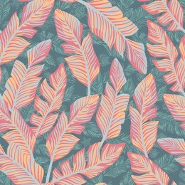 tropical exotic banana leaves abstract fashionable pastel color scheme seamless pattern trendy vector composition