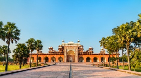tomb of akbar the great at sikandra fort in agra - uttar pradesh, india