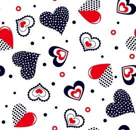 hearts pattern with polka dots for textile pattern