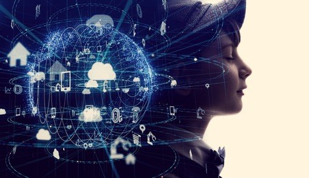 futuristic internet communication concept.